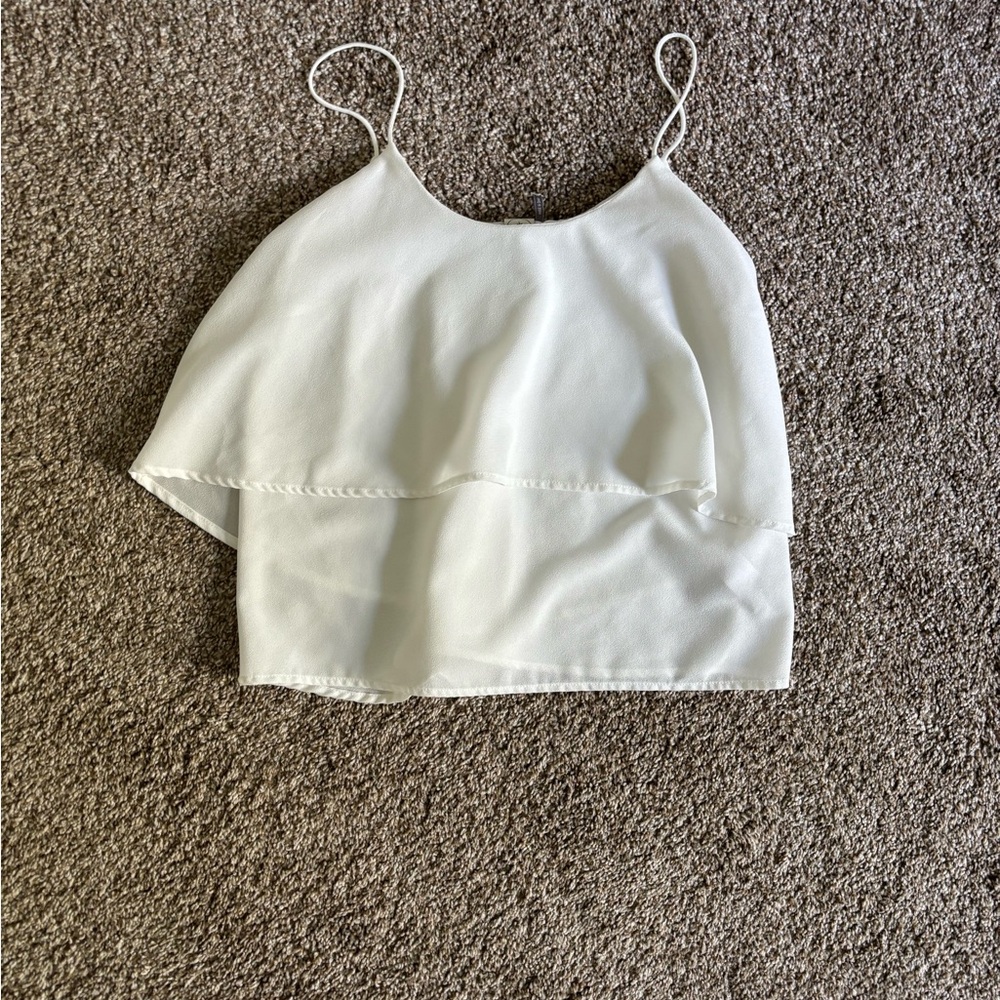 Elegant White Layered Women's Top